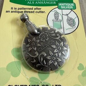 Clover Thread Cutter Pendant in Antique Silver NEW